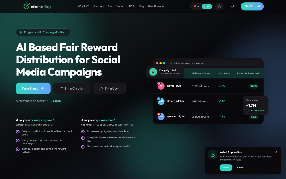 InfluencerTask — 2