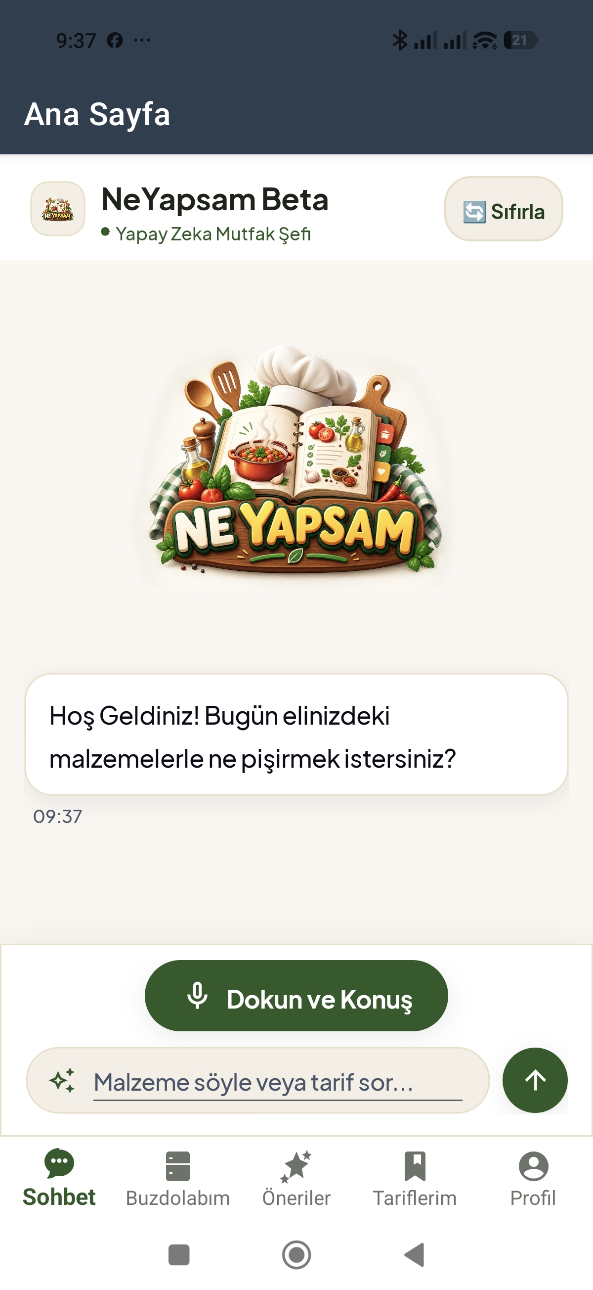 Ne Yapsam Yapay Zekâ Şef Ekranı
